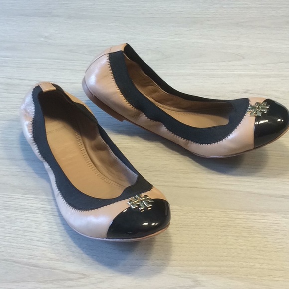 Tory Burch Tan Travel Leather Ballet Slipper Flats - Picture 4 of 16